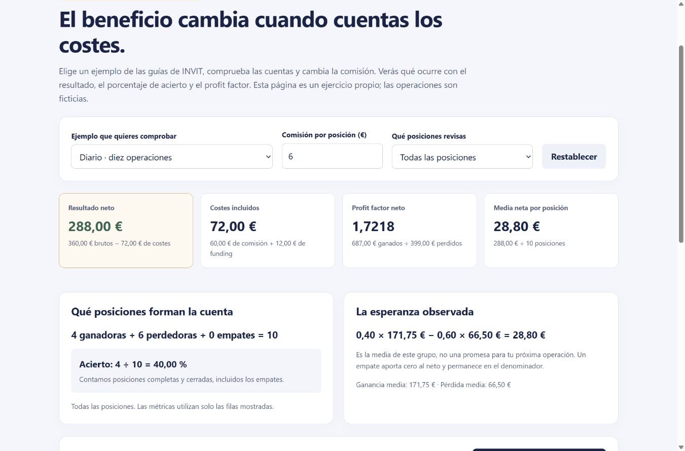 Ejercicio propio del diario, ejecutado con diez operaciones de ejemplo.